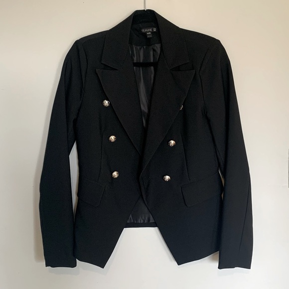 La Femme Jackets & Blazers - FEMME - Size M - Black Blazer Gold Buttons